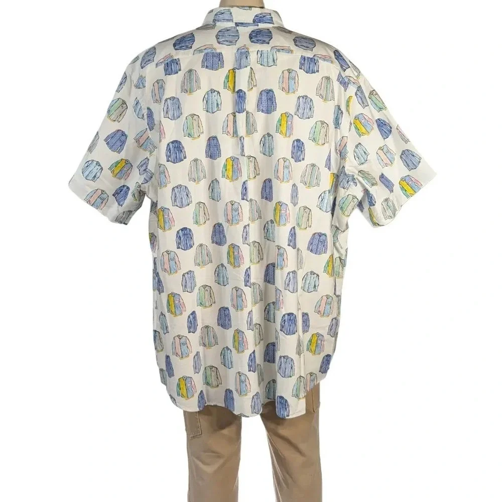 Polo Ralph Lauren Shirt Print Short Sleeve Men's Cotton Sz 4XB NWT $110